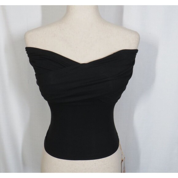 OGL Eco-SkinKiss Criss Cross Off Shoulder New Airy Brami Top Black Size XS - Picture 5 of 12